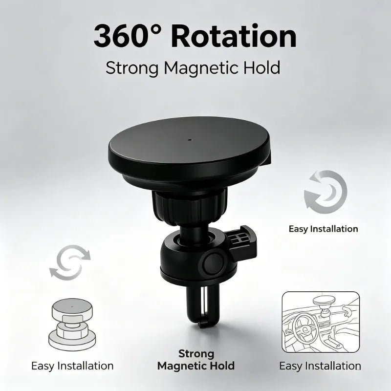 Magnetic Wireless Car Charger Air Vent For Magsafe For iPhone 17 16 15 14 13 12 Pro Max For Android Car Fast Charge Daily Use