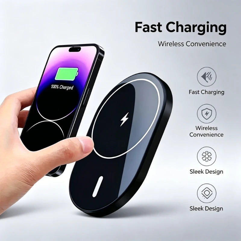 Strong Magnetic Car Wireless Charger Mount 360° Rotation Air Vent Holder For Magsafe iPhone 12-17 Pro Max Android Auto Daily Use