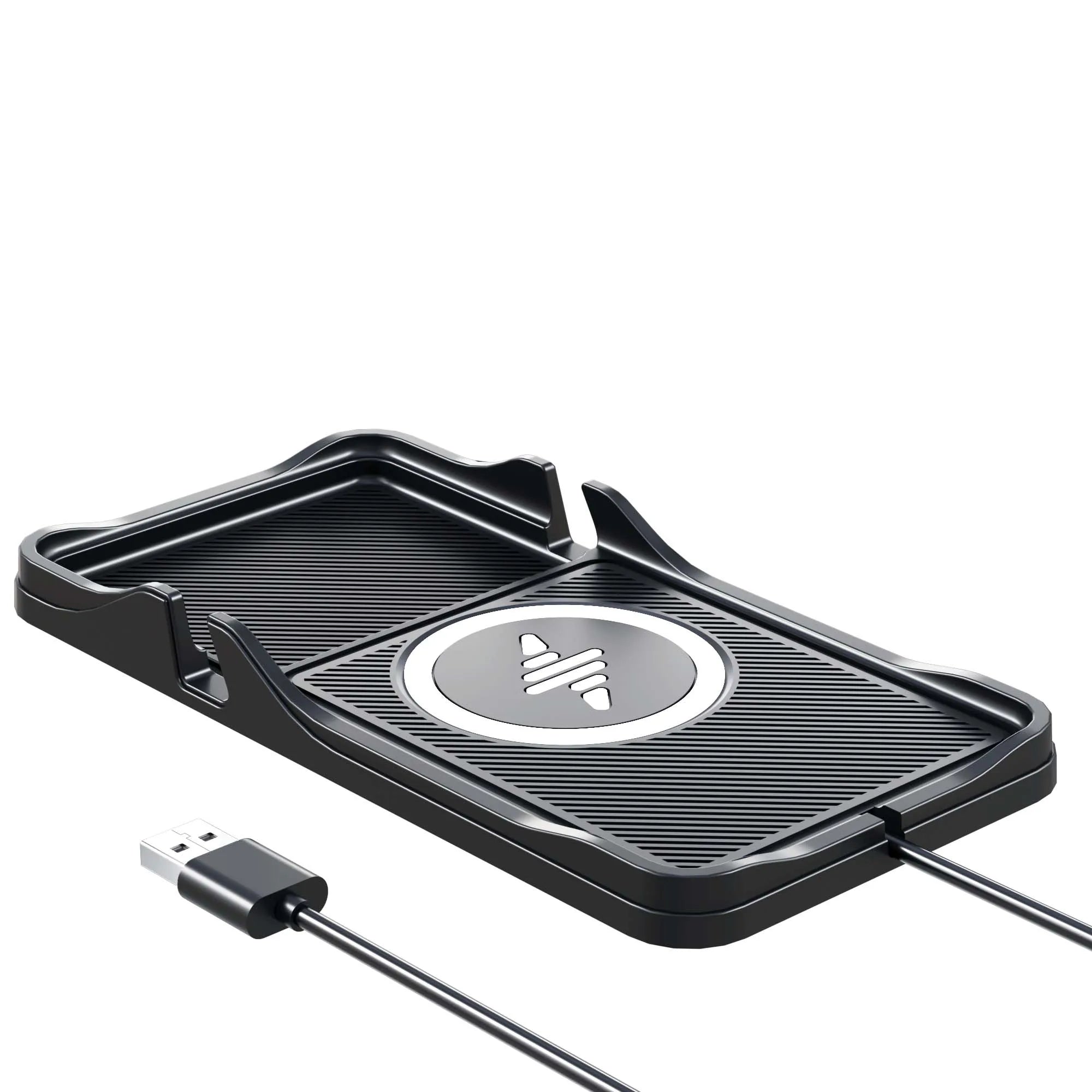 Silicone Wireless Charger Dock Car Phone Holder Pad For iPhone 17 16 15 14 13 12 Samsung Airpods Pro 4/3 Fast Charging Station