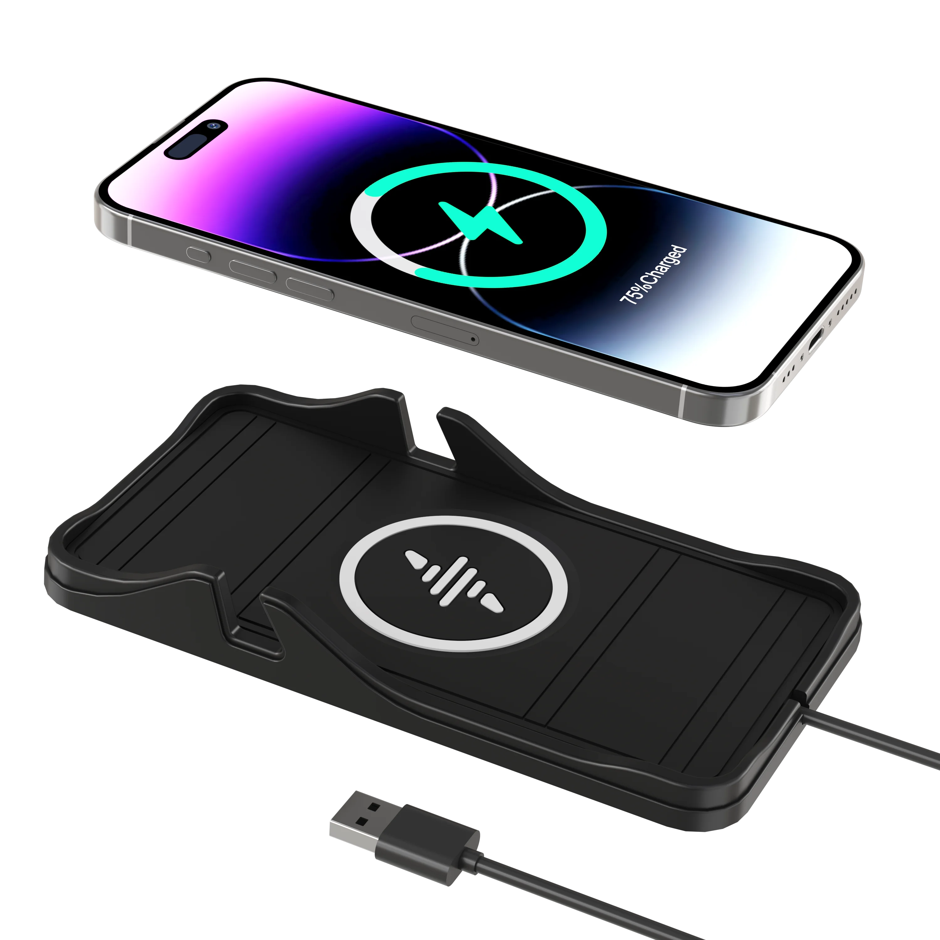 Silicone Wireless Charger Dock Car Phone Holder Pad For iPhone 17 16 15 14 13 12 Samsung Airpods Pro 4/3 Fast Charging Station