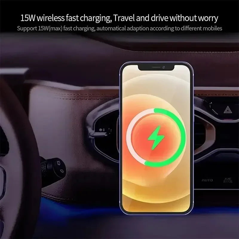 Strong Magnetic Car Wireless Charger Mount 360° Rotation Air Vent Holder For Magsafe iPhone 12-17 Pro Max Android Auto Daily Use